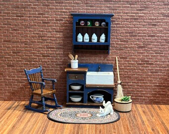 DIY Miniature Antique Kitchen Starter Kit for Dollhouse or Diorama. Beginner Craft Kit for Miniature Decor & Hobby Projects. No:10901-set