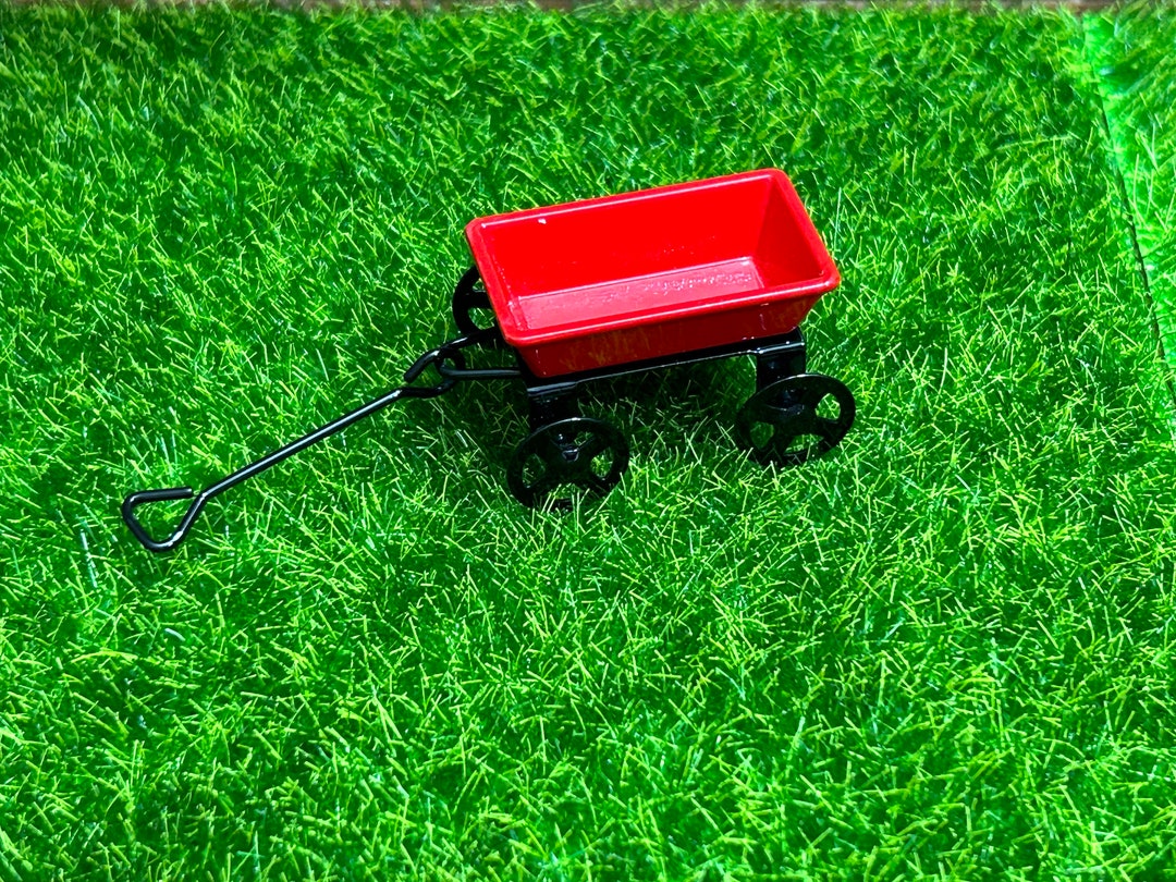 Beautiful Little Garden Cart for Children in Red and Black Metal. 1/12 ...