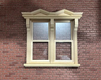 DIY LOT of 2 Victorian pen Double wooden window. For 1/12 dollhouses. Houseworks. Lot-5015