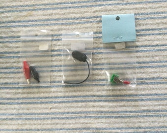 Alligator Clip, 9V Battery Clip Connector, Mini Toggle Switch. Vintage Item for Electrical.