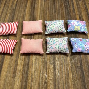 Very Nice set of 2 cushions or pillows in padded fabrics. 1/12 scale for Dollhouse. 11805, 11806, 11807, 11608