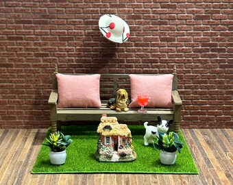 DIY Miniature Garden bench Starter Kit for Dollhouse or Diorama. Beginner Craft Kit for Miniature Decor & Hobby Projects. No: 12107D-Set