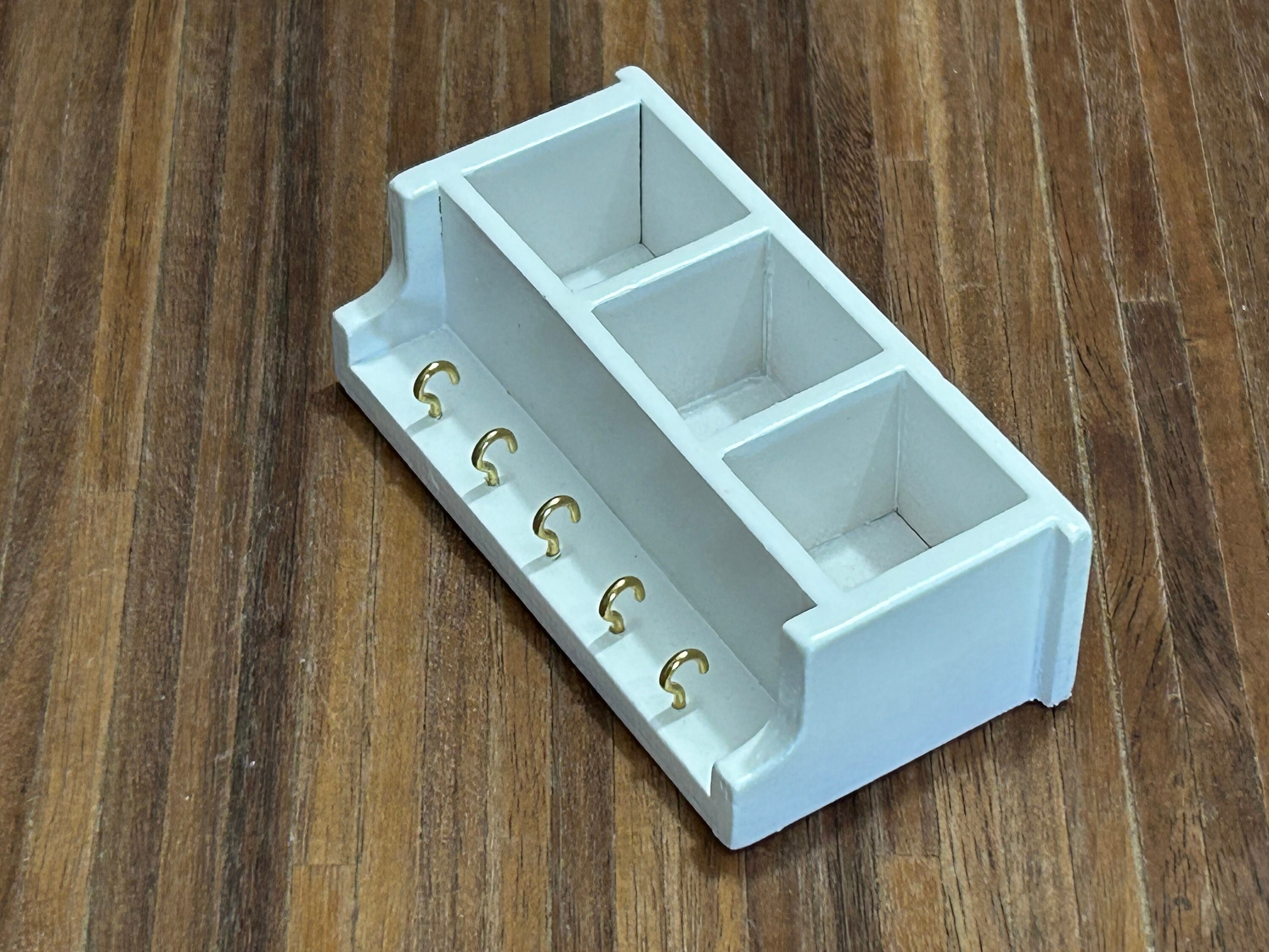 Beautiful White Wooden Wall Shelf With 3 Compartments and 5 Etsy