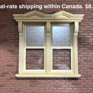 DIY LOT of 2 Victorian pen Double wooden window. For 1/12 dollhouses. Houseworks. Lot-5015
