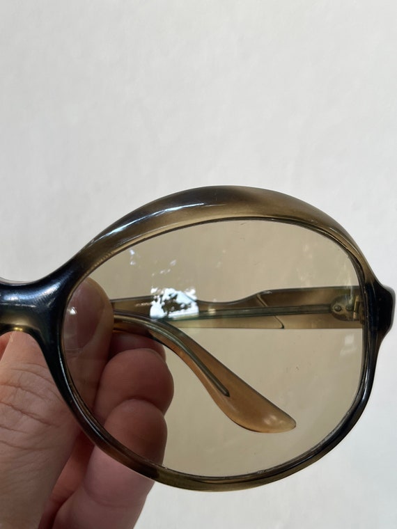 Vintage Oversized Sunglasses - Gradient Lens - Ne… - image 2