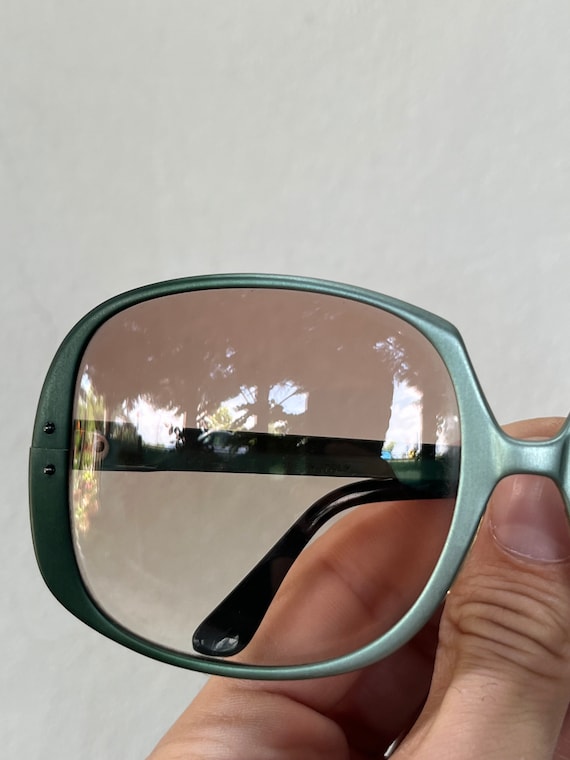 Vintage Oversized Sunglasses - Gradient Lens - Ne… - image 2