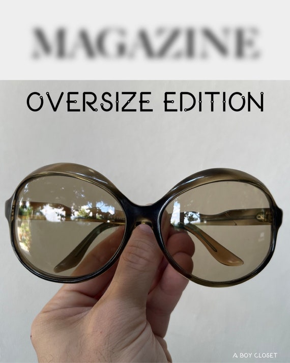 Vintage Oversized Sunglasses - Gradient Lens - Ne… - image 1