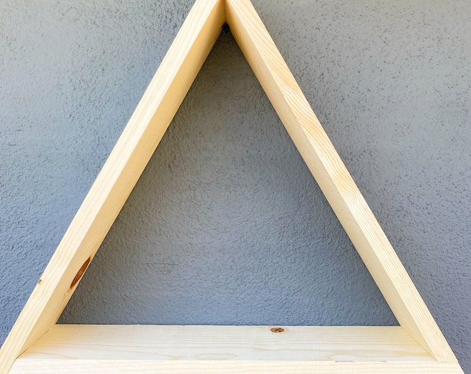 20” Triangle Shelf.  Triangle Floating Shelf, Geometric Shelf, Bohemian Shelf, Boho Shelf, Gemstone Shelf, Crystal Shelf.