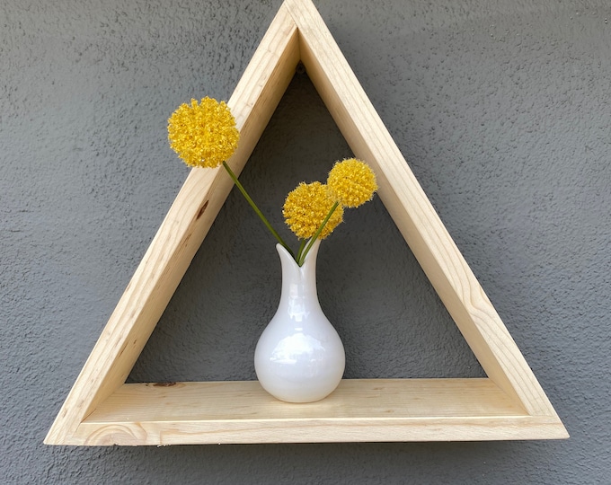 12" Triangle Shelf. Geometric Shelf, Bohemian Shelf, Boho Shelf, Gemstone Shelf, Crystal Shelf.