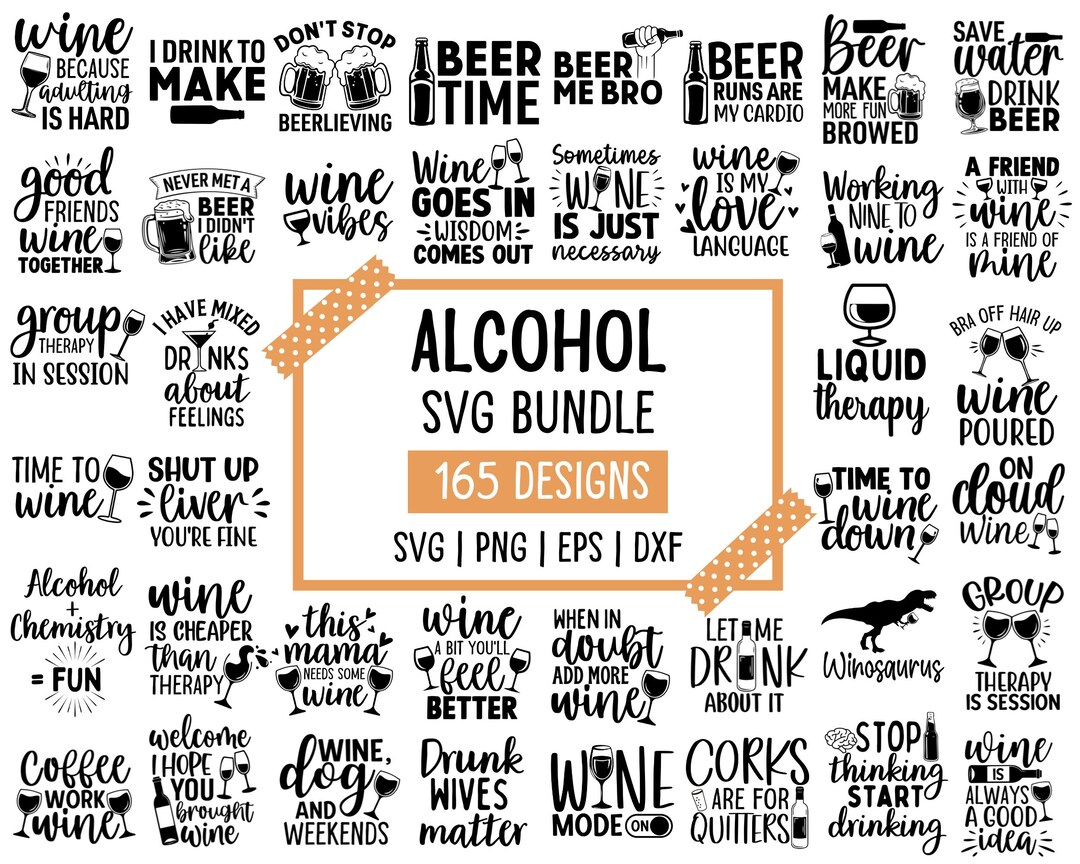 Alcohol SVG Bundle: 165 Funny Designs (digital Download) - Etsy