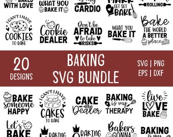 Baking SVG Bundle: 20 Designs (Digital Download)