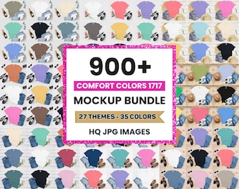 900+ Comfort Colors C1717 Tshirt Flat Lay Mockup Mega Bundle (Digitaler Download)