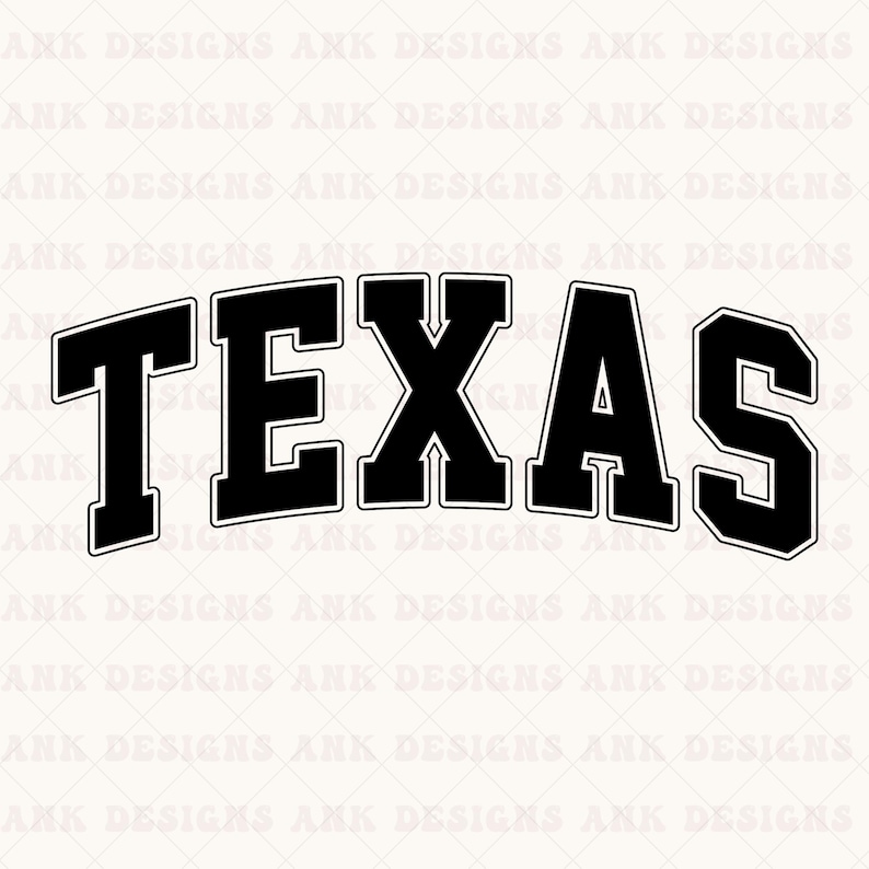 Texas Repeating Vector Texas SVG: Retro Varsity Design (digital Download) - Etsy