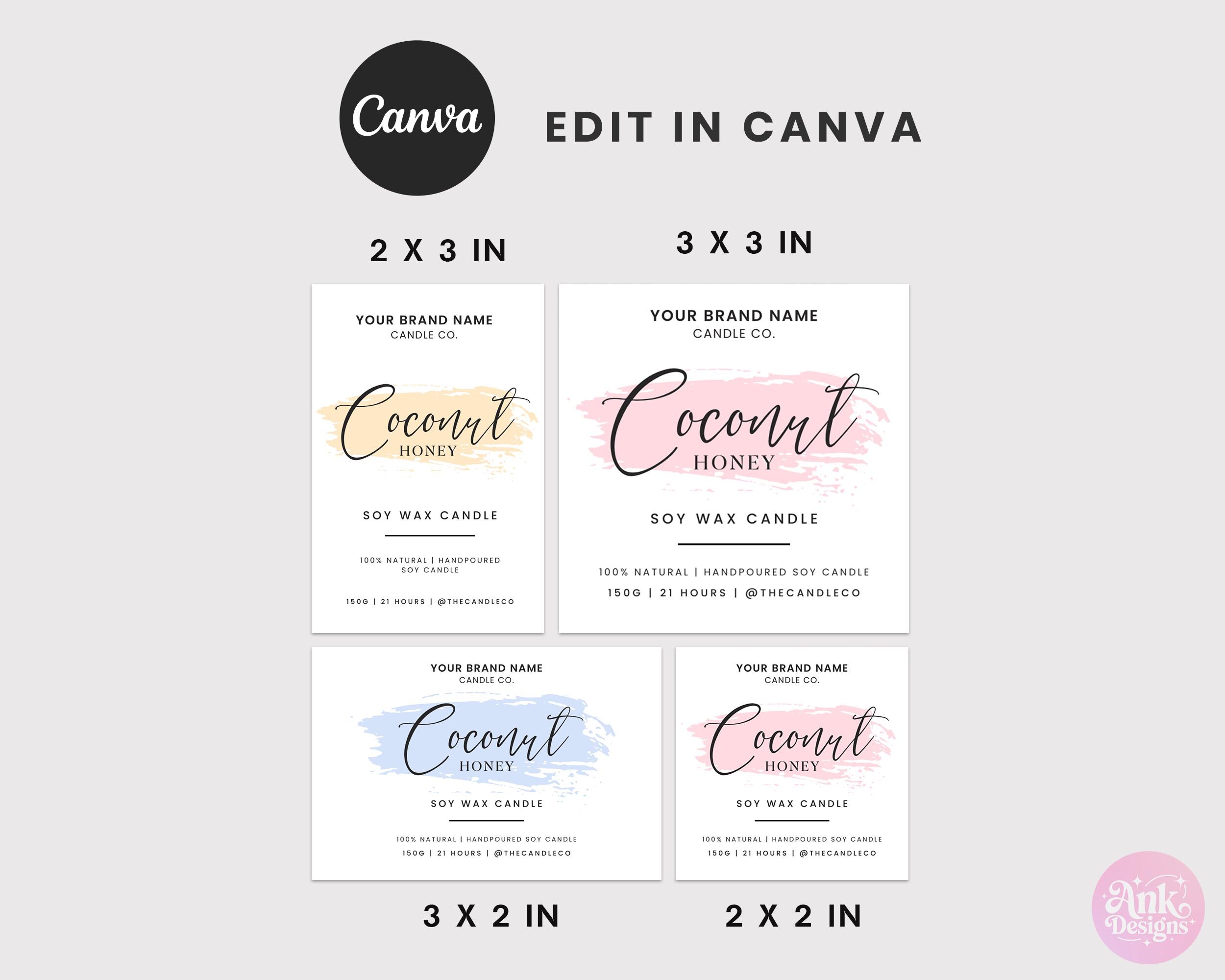 Editable Candle Label Template: Brush Shade Design (digital Download ...