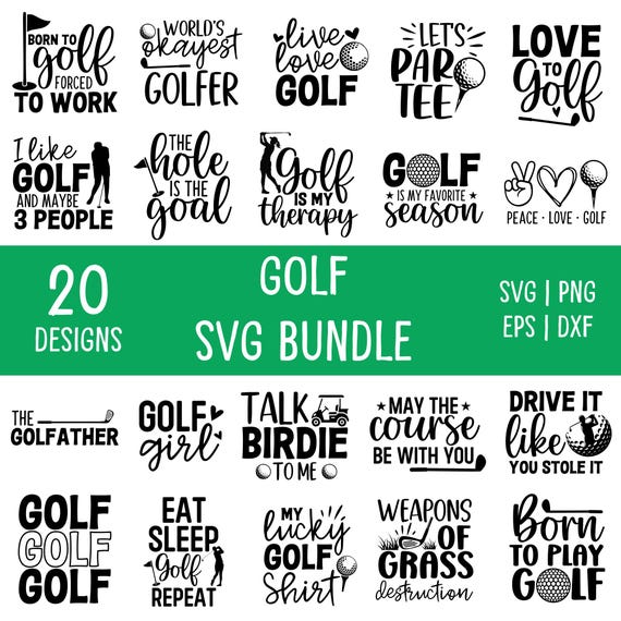 Golf SVG Bundle: 20 Funny Golf Shirt Designs (Digital Download)