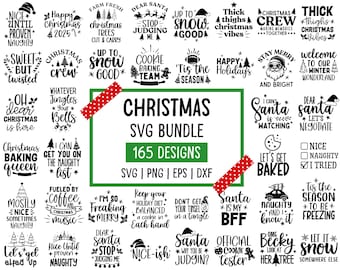 Christmas SVG Bundle: 165 Holiday Designs (Digital Download)