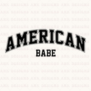 American Babe SVG: Retro Varsity Design (Digital Download)