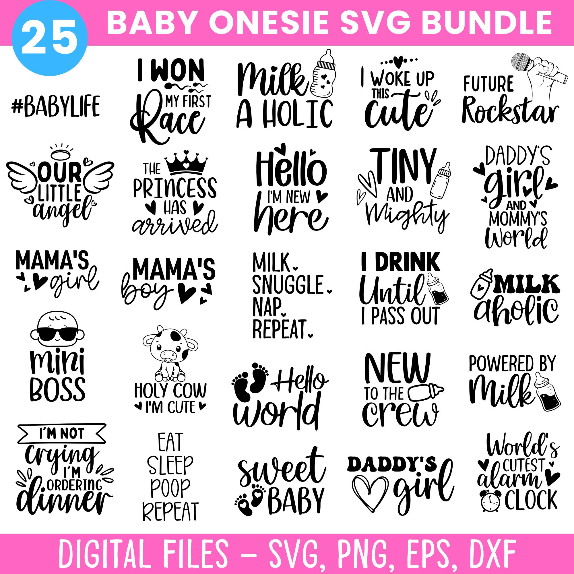 Baby Onesie SVG Bundle: 25 Newborn Designs (digital Download) - Etsy