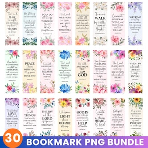 Puede incluir: Un conjunto de 30 marcapáginas rectangulares con diseños florales y citas bíblicas inspiradoras. Cada marcapáginas presenta arreglos florales coloridos y mensajes positivos. Miden aproximadamente 15 cm de largo, ideales para libros.