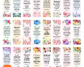 Bible Verses Bookmark PNG Bundle: 30 Floral Designs (Digital Download)