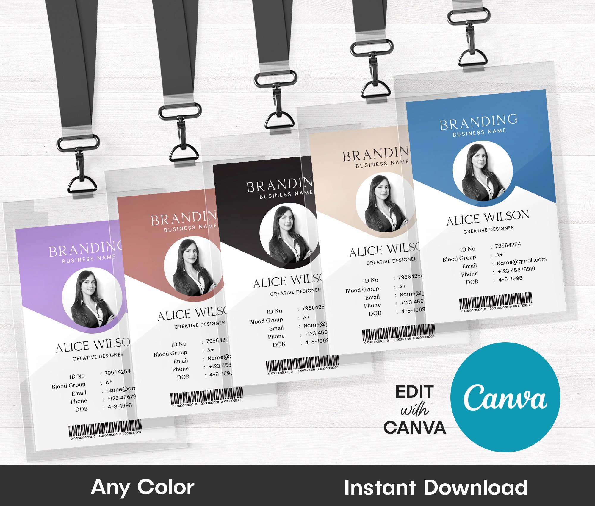 Id Card Template Canva