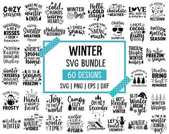 Pacote SVG de inverno: 60 designs (download digital)