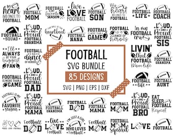 Football SVG Bundle: 85 Trendy Football Designs (Digital Download)
