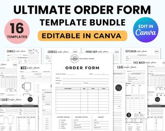 Paquete definitivo de plantillas de formularios de pedido: 16 formularios de pedido editables para pequeñas empresas (descarga digital)