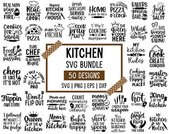 Kitchen SVG Bundle: 50 Designs (Digital Download)