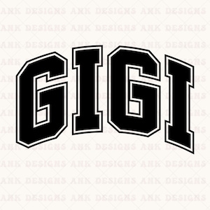 Gigi SVG: Retro Varsity Design (Digital Download)