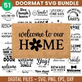 Doormat SVG Bundle: 51 Welcome Mat Designs (Digital Download)