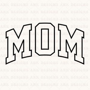 Mom SVG: Retro Varsity Design (Digital Download)