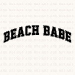 Beach Babe SVG: Retro Varsity Design (Digital Download)