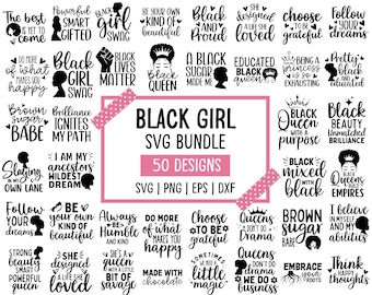 Black Girl SVG Bundle: 50 Afro Queen Designs (Digital Download)