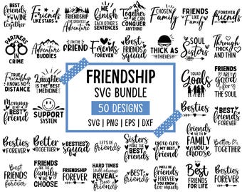 Friendship SVG Bundle: 50 Designs (Digital Download)
