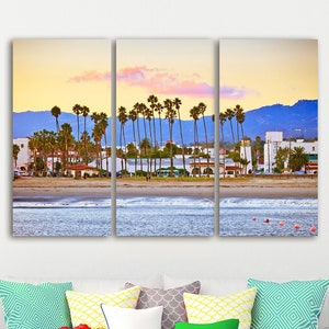 Santa Barbara Pier Wall Art Sunset Santa Barbara Print Santa Barbara Canvas Art Sunset Print California Wall Art Santa Santa Barbara Photo