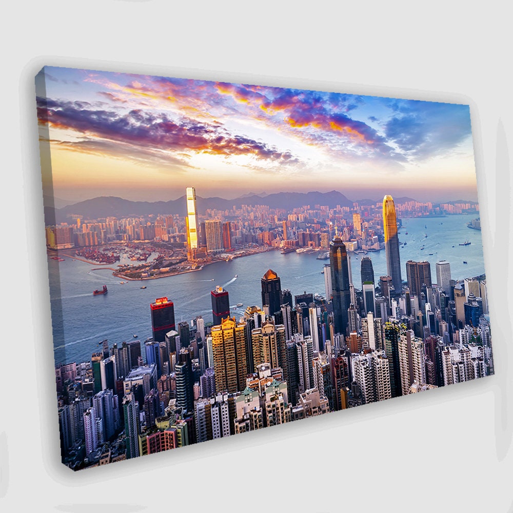 Hong Kong Canvas Art Hong Kong Wall Art Hong Kong Photo Hong Etsy