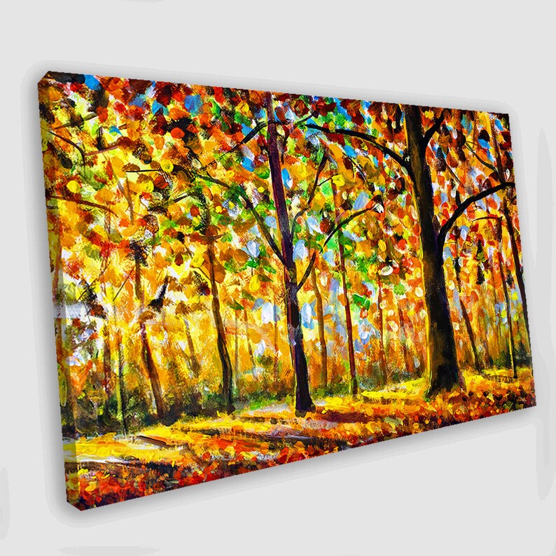 Autumn Forest Canvac Art Oil Painting Nature Canvas Wall Art Trees Wall Art Autumn Forest Oil Painting Trees Wall Decor Oil Trees Wall Decor