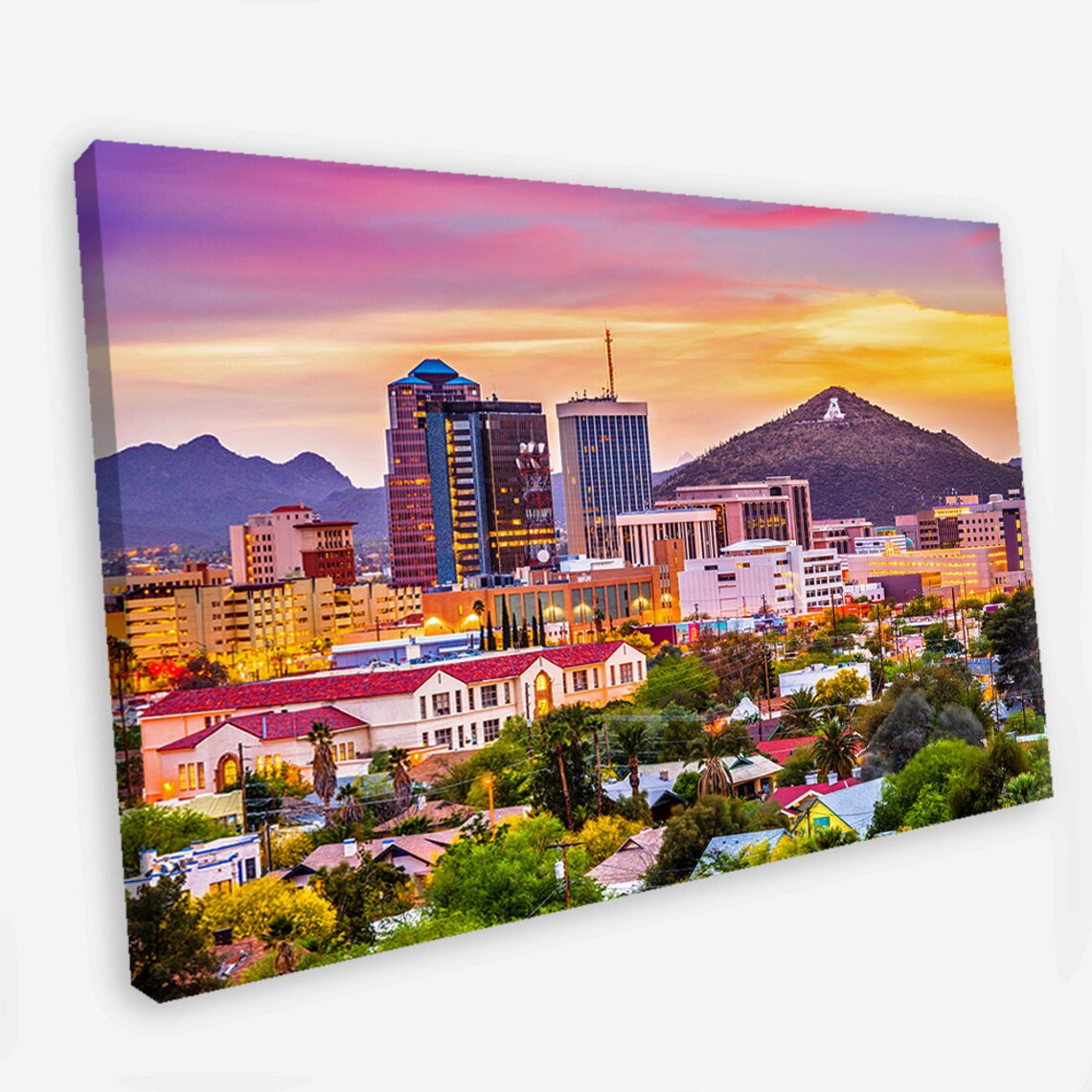Tucson Skyline Wall Art Arizona Canvas Art Tucson Painting Etsy