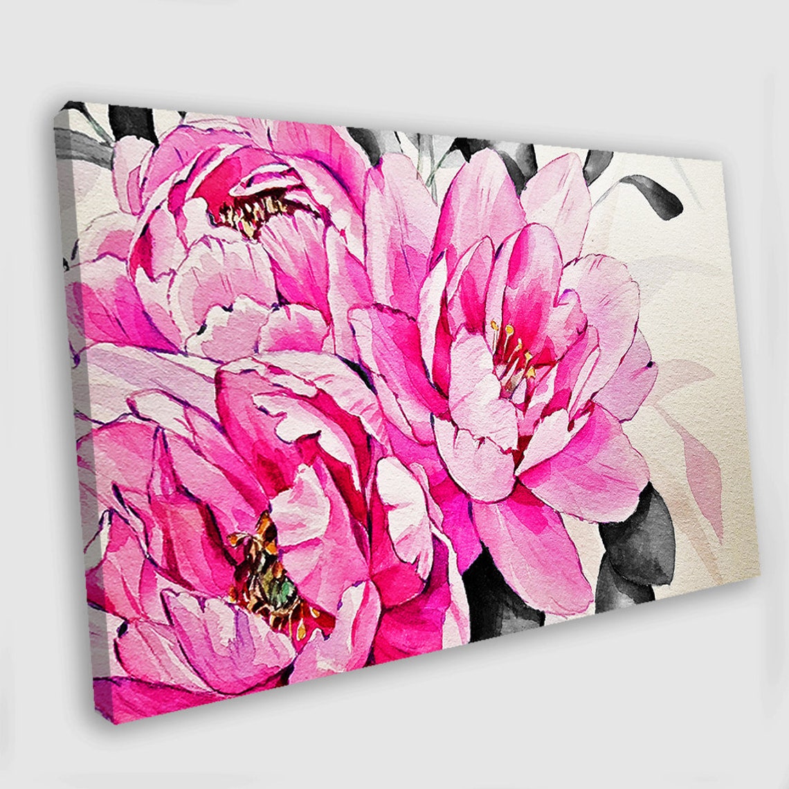 Peony Oil Painting Peony Canvas Art Peony Wall Art Peony Wall Etsy