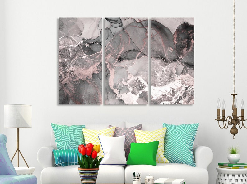 Gray Abstract Canvas Art Gray Abstract Painting Abstract Art Etsy