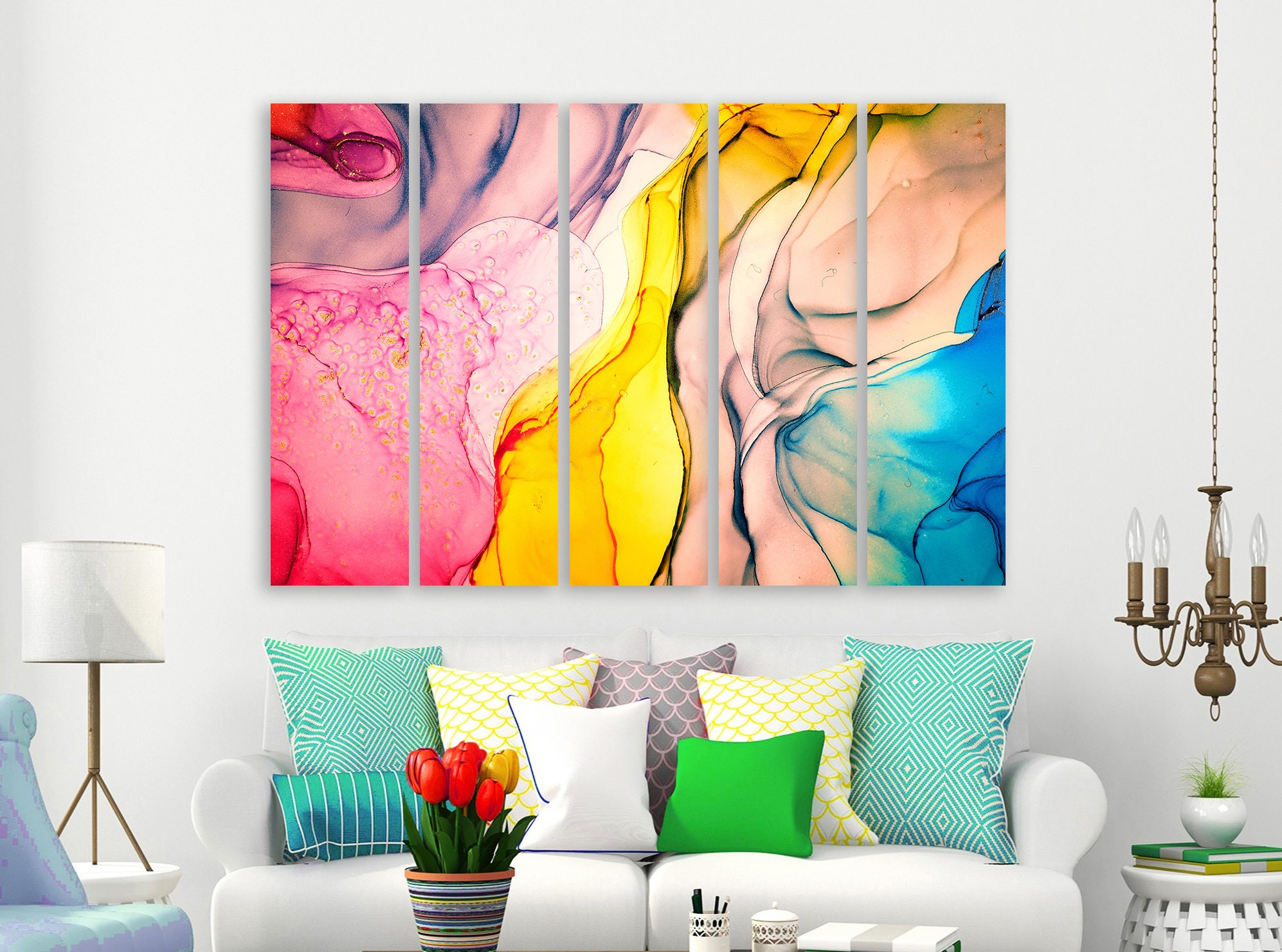 Colorful Abstract Canvas Wall Art Abstract Canvas Art Abstract Etsy