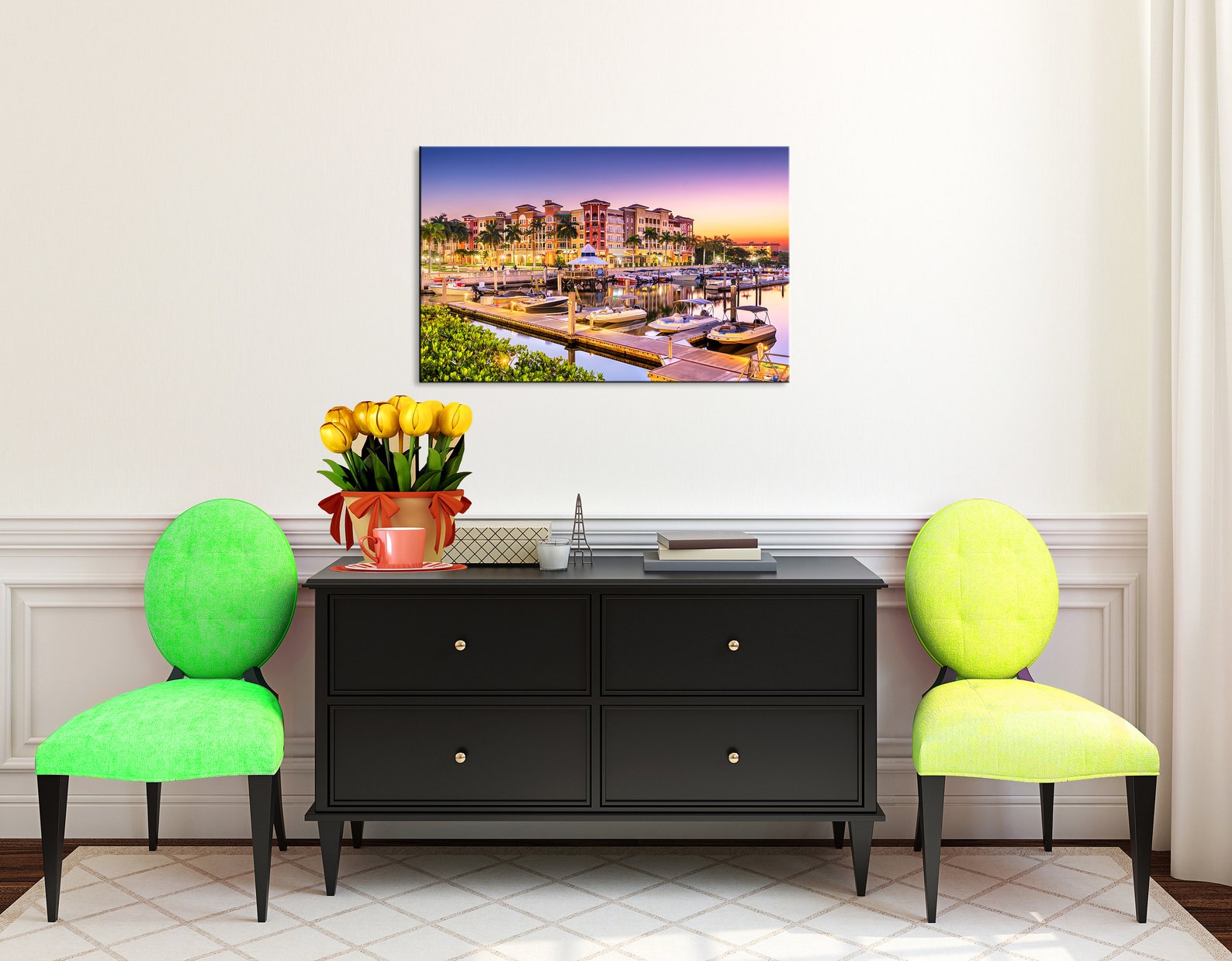 Naples Florida Canvas Wall Art Naples Florida Skyline Naples Etsy