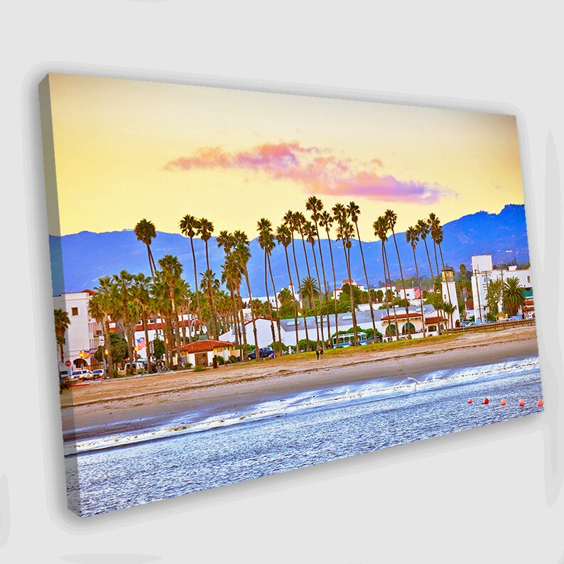 Santa Barbara Pier Wall Art Sunset Santa Barbara Print Santa Barbara Canvas Art Sunset Print California Wall Art Santa Santa Barbara Photo