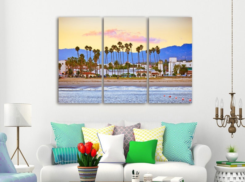 Santa Barbara Pier Wall Art Sunset Santa Barbara Print Santa Barbara Canvas Art Sunset Print California Wall Art Santa Santa Barbara Photo
