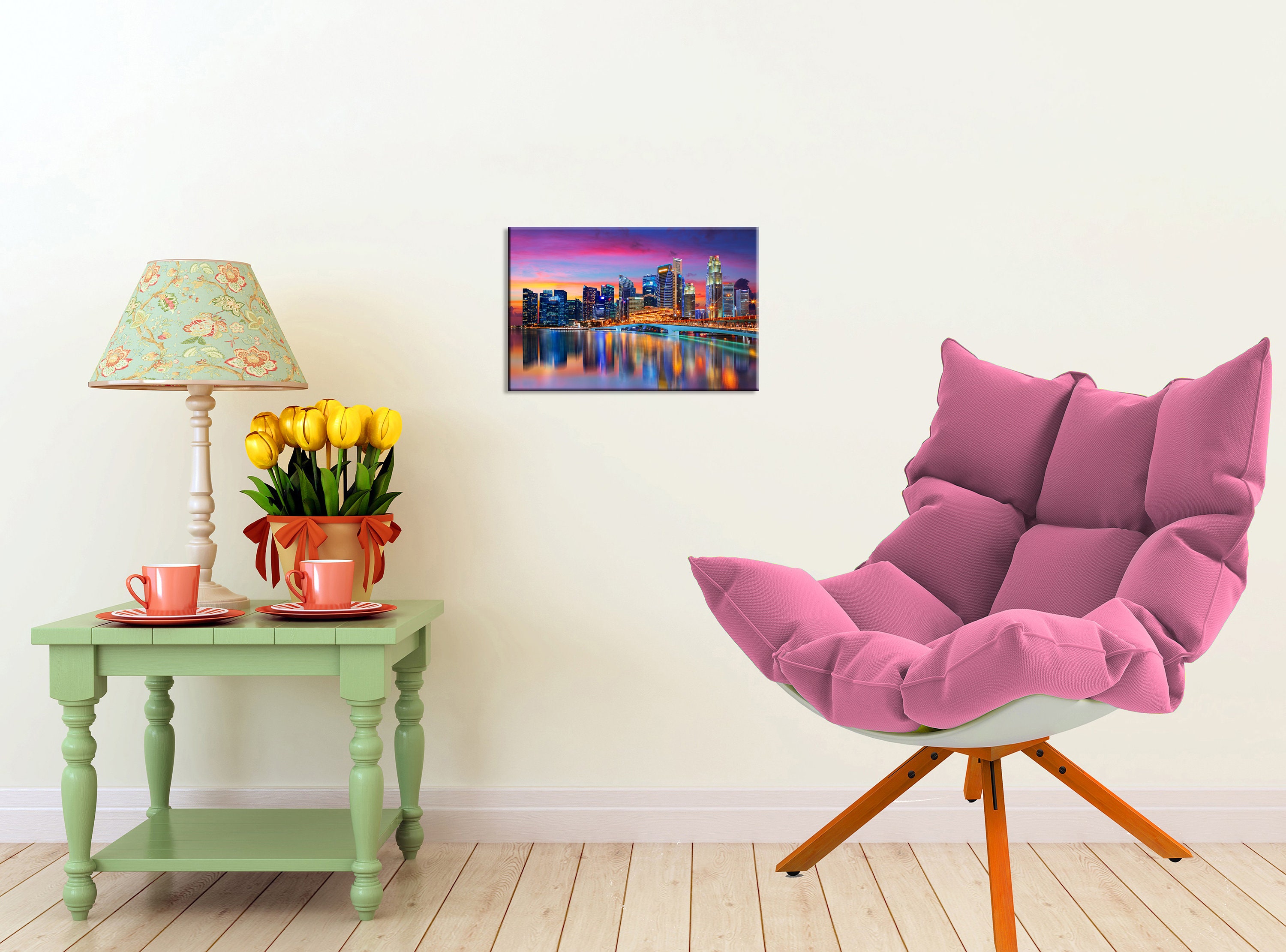 Singapore Skyline Singapore Canvas Art Singapore Wall Art | Etsy