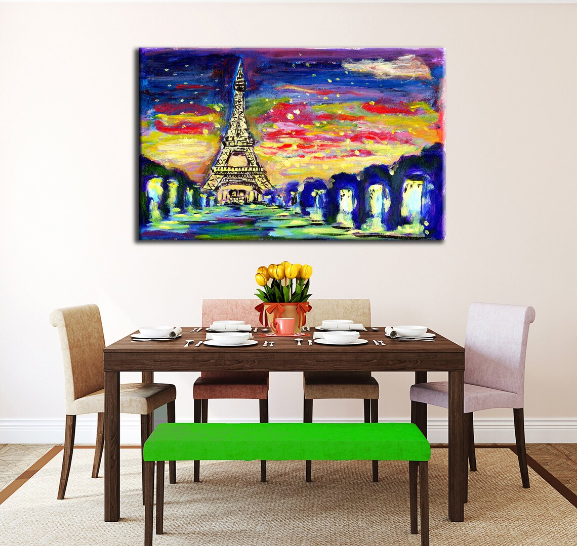 Paris Canvas Art Paris Oil Painting Paris Canvas Wall Art Etsy