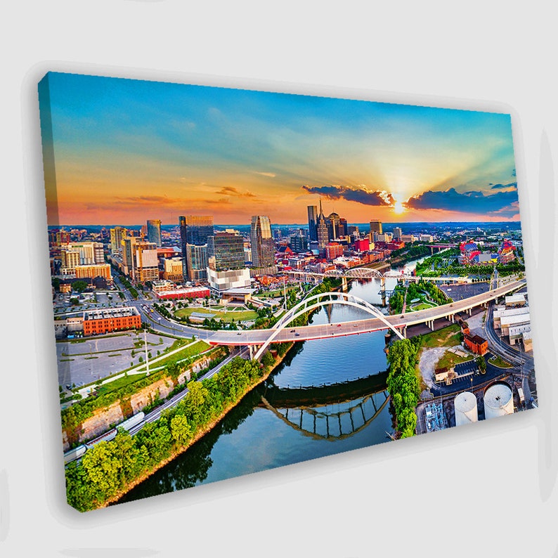 Nashville Skyline Canvas Wall Art Nashville Canvas Art Etsy