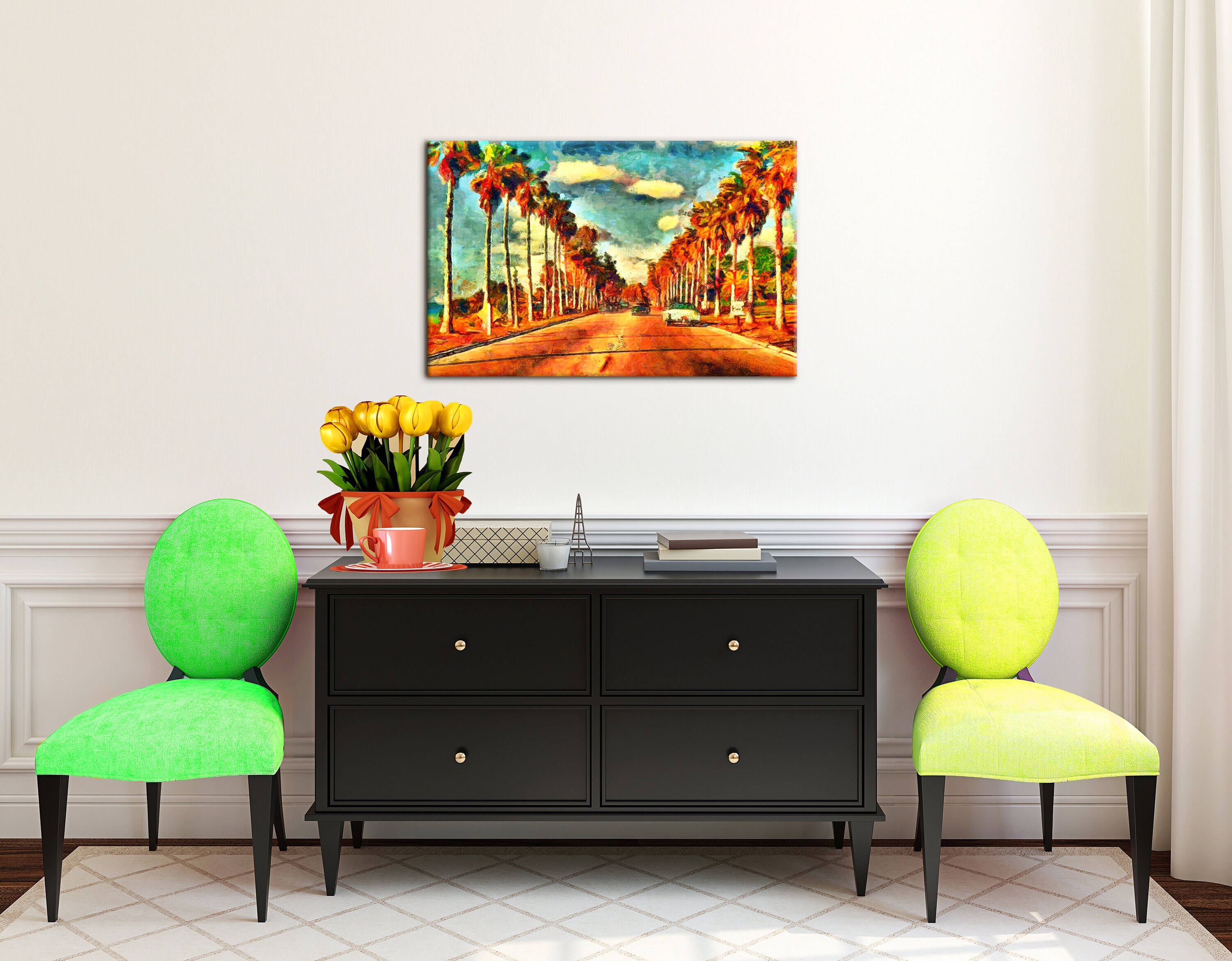 California Canvas Art California Wall Art Vintage Painting Etsy México