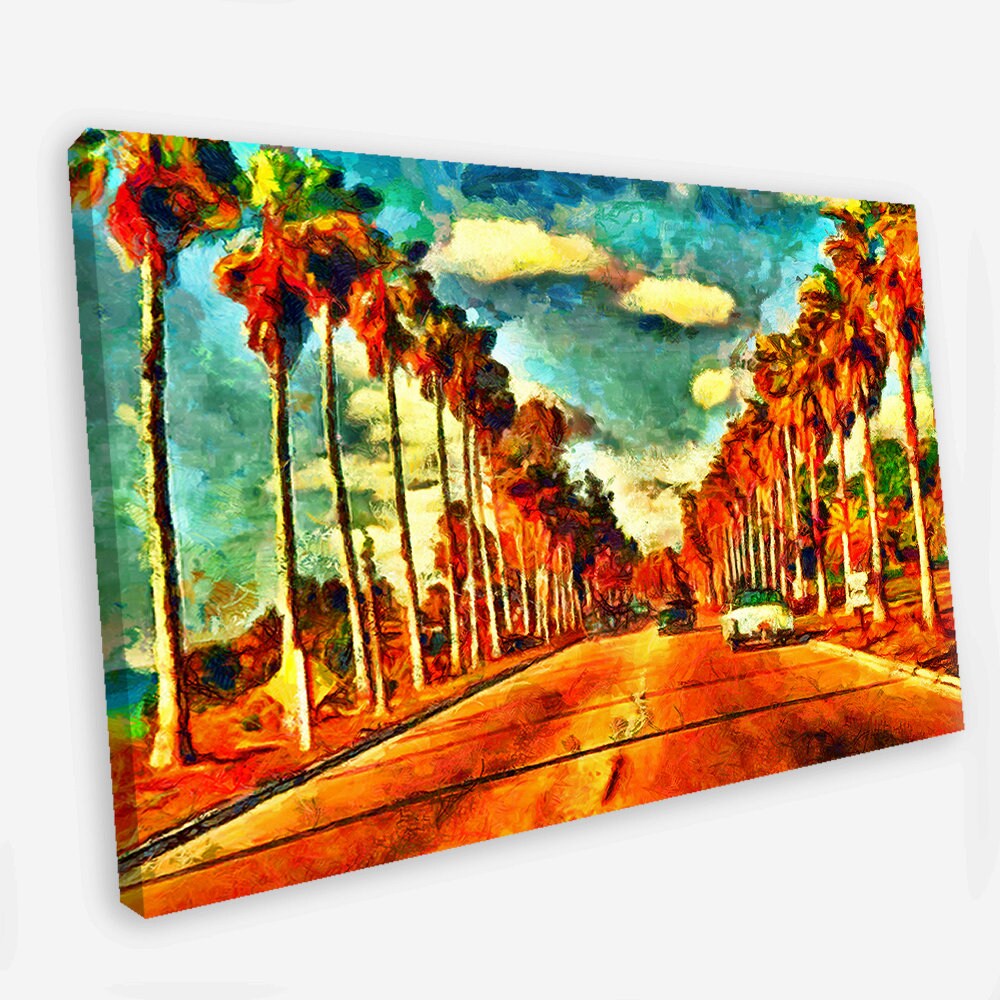 California Canvas Art California Wall Art Vintage Painting Etsy México